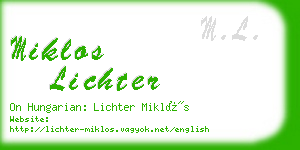 miklos lichter business card